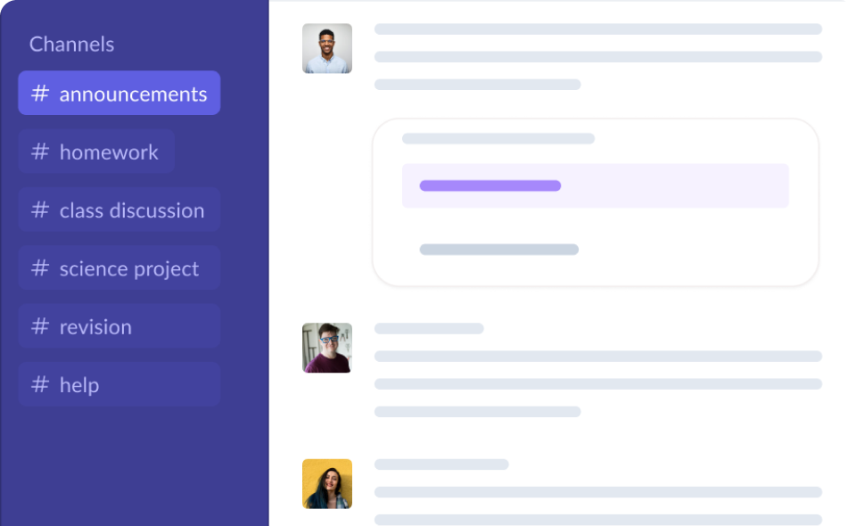 Organised Classroom Communication interface preview